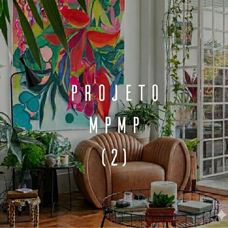 Sala de estar com poltrona de couro e quadro colorido, apresentando a curadoria de decoração natural em espaço assinado pela Casa Tamareira.